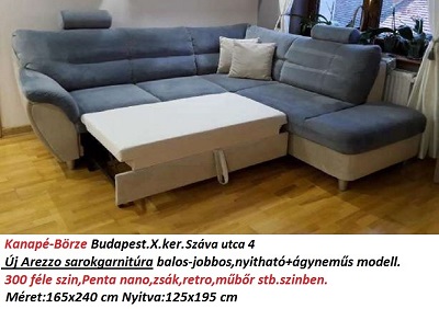 Bőr-börze arezzo sarokgarnitúra