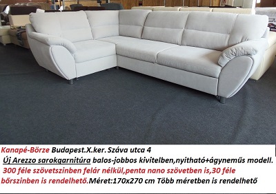 Bőr-börze arezzo sarokgarnitúra