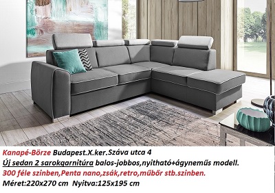 Bőr-börze sedan sarokgarnitúra