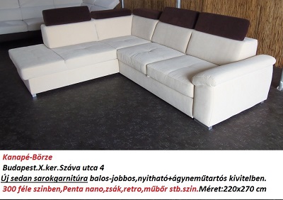 Bőr-börze sedan sarokgarnitúra