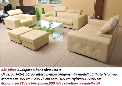 Bőr-börze vezuv bőrgarnitúra